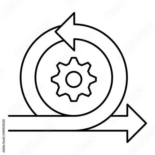 Konstfotografi Agile Process vector icon, gear and cycle arrow icon, iterative development and