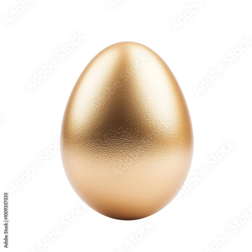 Shiny golden egg on a black background photo