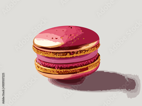 Rose flavored macarons dusted with edible gold