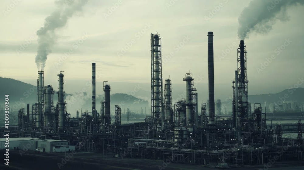 Oil refineries and chemical plants in industrial areas Oil refineries and chemical plants in industrial areas