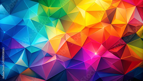 Colorful gradients and dynamic polygon shapes with a vibrant abstract geometric background