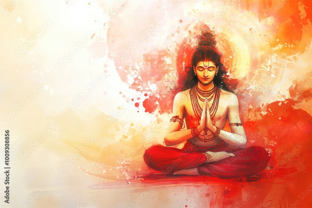 A person sitting cross-legged on a mat, hands in their lap, in a peaceful pose A person sitting cross-legged on a mat, hands in their lap, in a peaceful pose