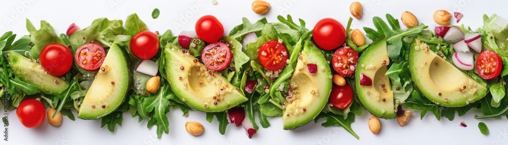 Fresh Quinoa Salad with Avocado and Colorful Vegetables