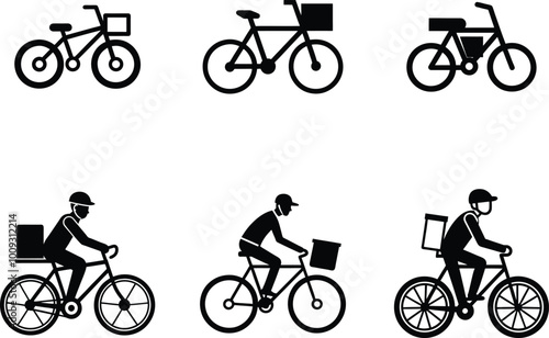 Courier delivery by bicycle Icon vector