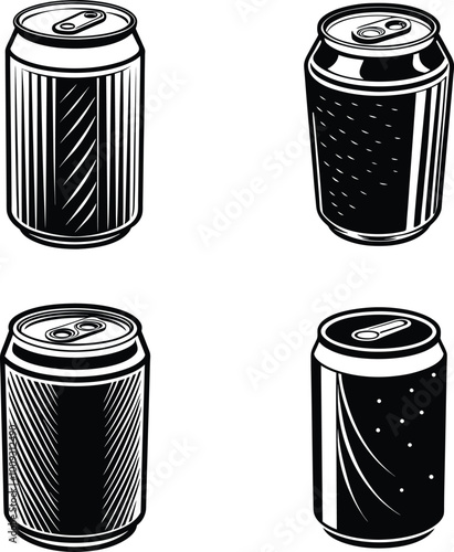 Drinks can one color vector