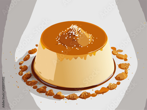 Salted Caramel Panna Cotta with edible gold 