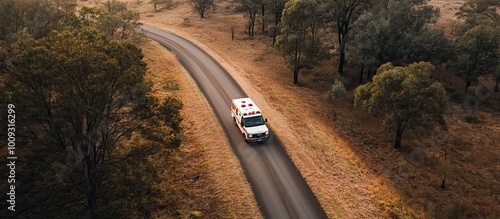 Ambulance on a Winding Road photo