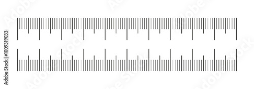 Charts with 10 centimeters. Metric rulers. Measuring tool template. Scale for ruler in centimeters. Metrics indicator cm. Measuring scale icon. Length, height, distance, sewing tool. Centimeter scale.