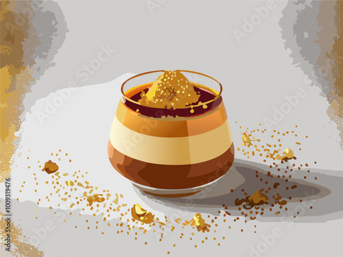 Salted Caramel Panna Cotta with edible gold 