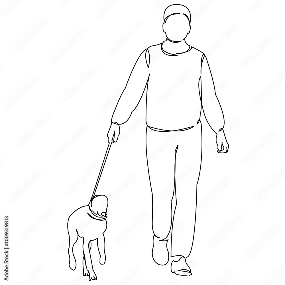 One continuous single drawing line art doodle dog, man, animal, one, walk. Isolated flat illustration hand draw contour on a white background
One continuous single drawing line art doodle dog, man, animal, one, walk. Isolated flat illustration hand draw contour on a white background