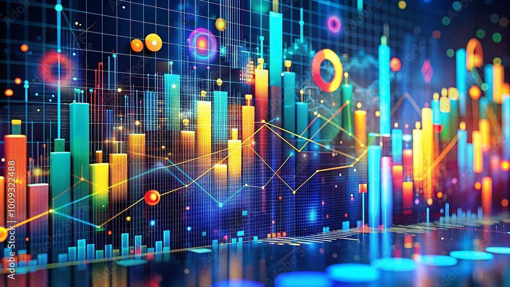 Obraz premium Visualisation abstraite du Big Data et analyse des données