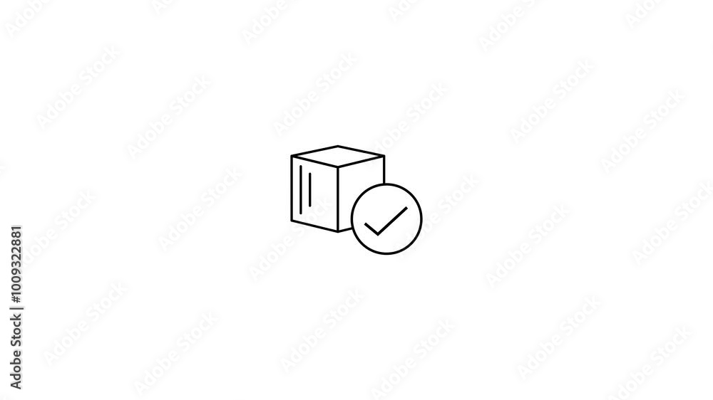 Valid Delivery of Package Check icon for your project.Perfect for web sites, books, stores, shops. Editable stroke in minimalistic outline style Valid Delivery of Package Check icon for your project.Perfect for web sites, books, stores, shops. Editable stroke in minimalistic outline style