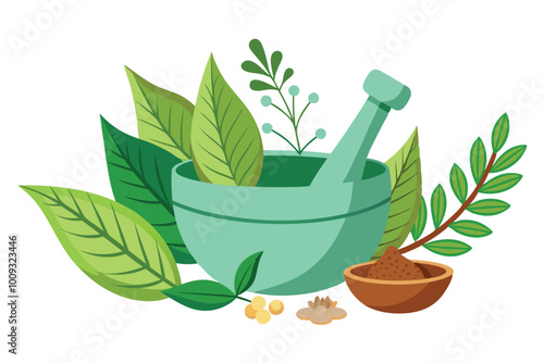 herbal medicine on white background H.eps