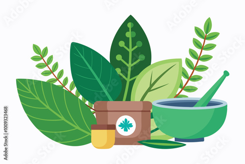 herbal medicine on white background G.eps