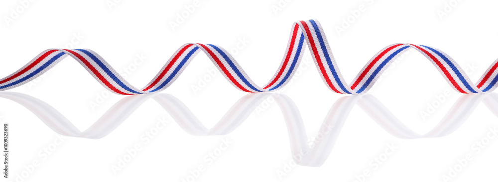 Ribbon in colors of Netherlands flag isolated on white Ribbon in colors of Netherlands flag isolated on white