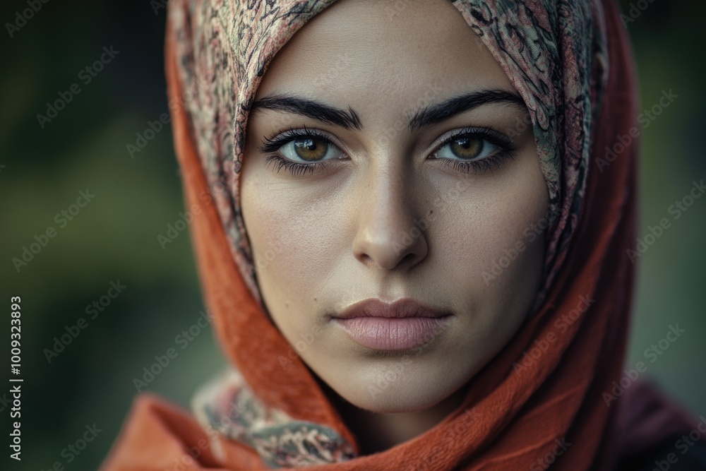 A woman wearing a headscarf and a scarf, a simple yet stylish outfit for everyday wear or outdoor activities A woman wearing a headscarf and a scarf, a simple yet stylish outfit for everyday wear or outdoor activities