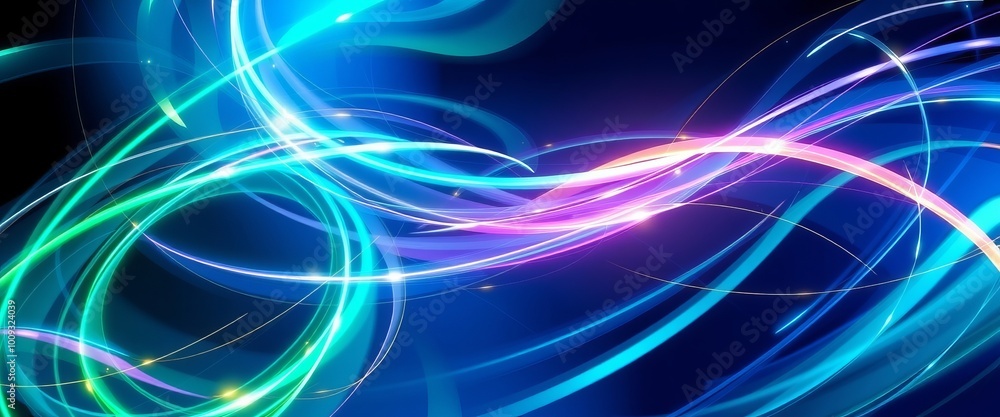 Fototapeta premium Futuristic Light Dance with Metallic Shine for Desktop Backgrounds