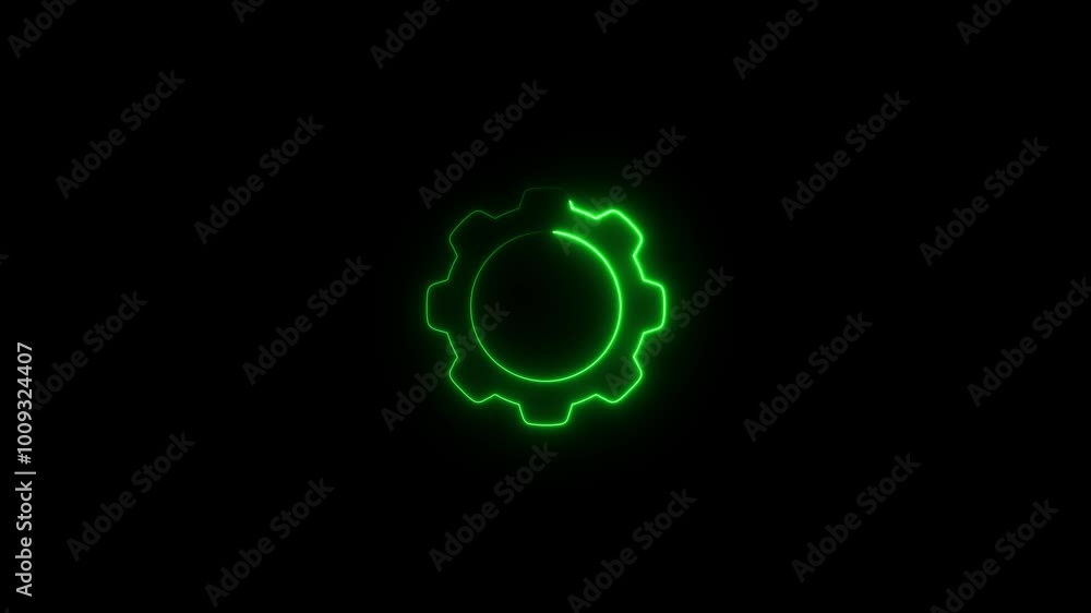 Gear rotation for your business. gear icon technical concept and networking concept. neon line gear and networking system. Gear rotation for your business. gear icon technical concept and networking concept. neon line gear and networking system.