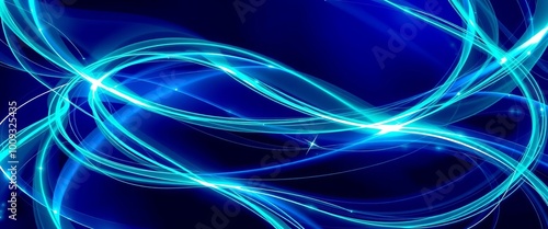 Futuristic flowing light, abstract vibrant energy streams, glowing background for desktop screens