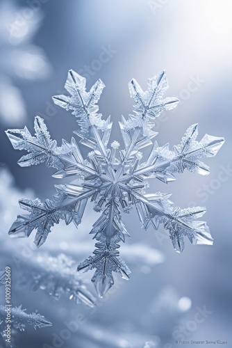 Intricate Beauty of a Snowflake: A Close-Up View of Nature's Frozen Art