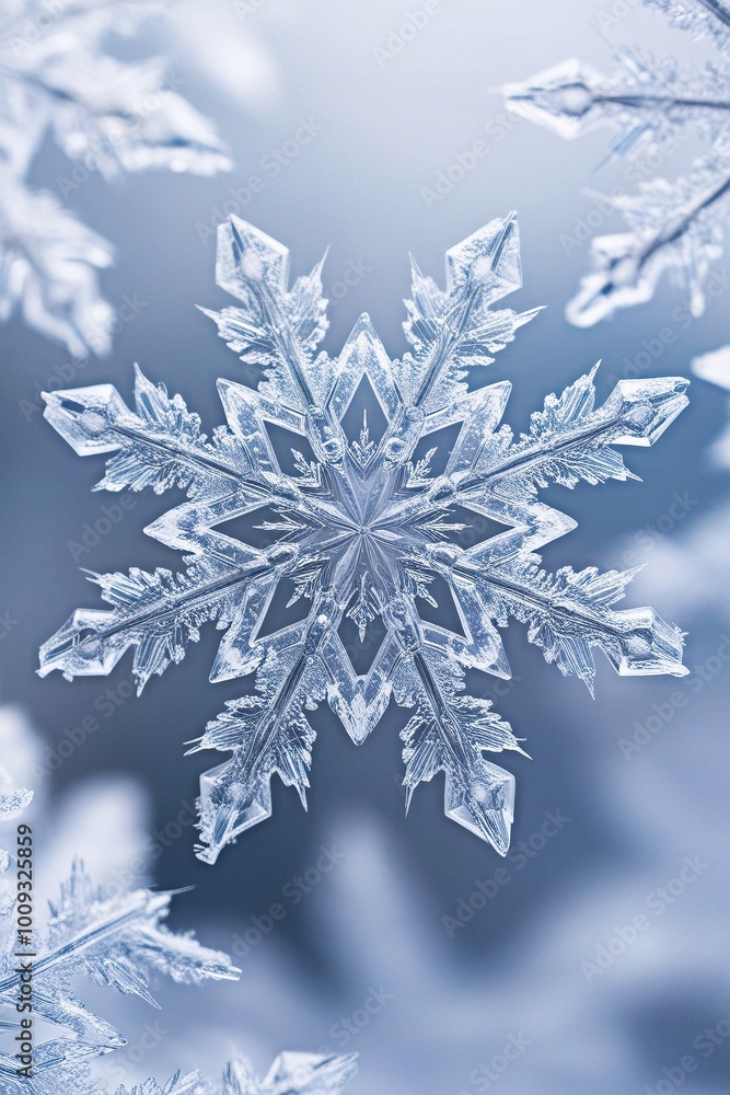 Intricate Beauty of a Snowflake: A Close-Up View of Nature's Frozen Art Intricate Beauty of a Snowflake: A Close-Up View of Nature's Frozen Art