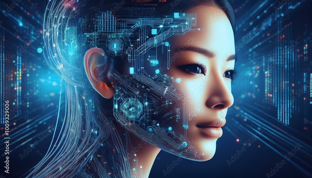 custom made wallpaper toronto digitalAIや人口知能の電子的なイメージ画像