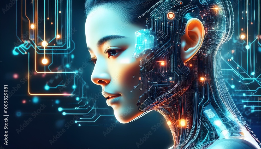 AIや人口知能の電子的なイメージ画像 AIや人口知能の電子的なイメージ画像