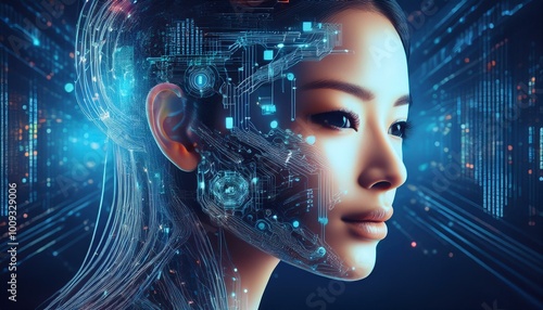 Wallpaper Mural AIや人口知能の電子的なイメージ画像 Torontodigital.ca