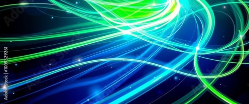 Futuristic abstract glowing spirals, vibrant light streams, fluid background for digital screens