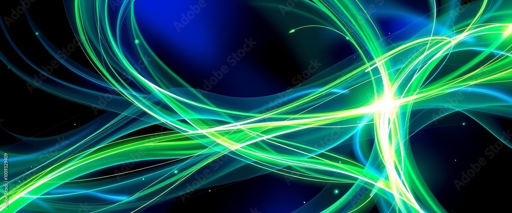 Vibrant Light and Metallic Spirals in High-Tech Abstract Art Vibrant Light and Metallic Spirals in High-Tech Abstract Art