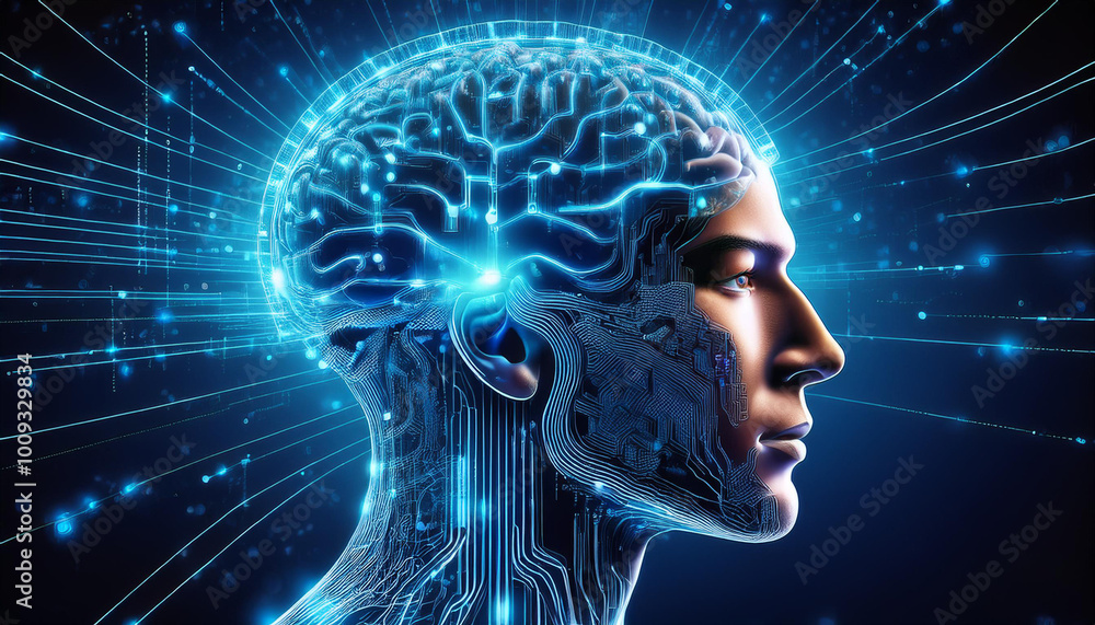 AIや人口知能の電子的なイメージ画像 AIや人口知能の電子的なイメージ画像