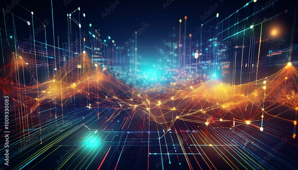 Fototapeta premium AIや人口知能の電子的なイメージ画像