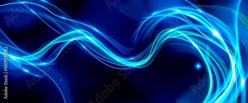 Abstract Luminous Sapphire and Emerald Spirals for Modern Art Projects