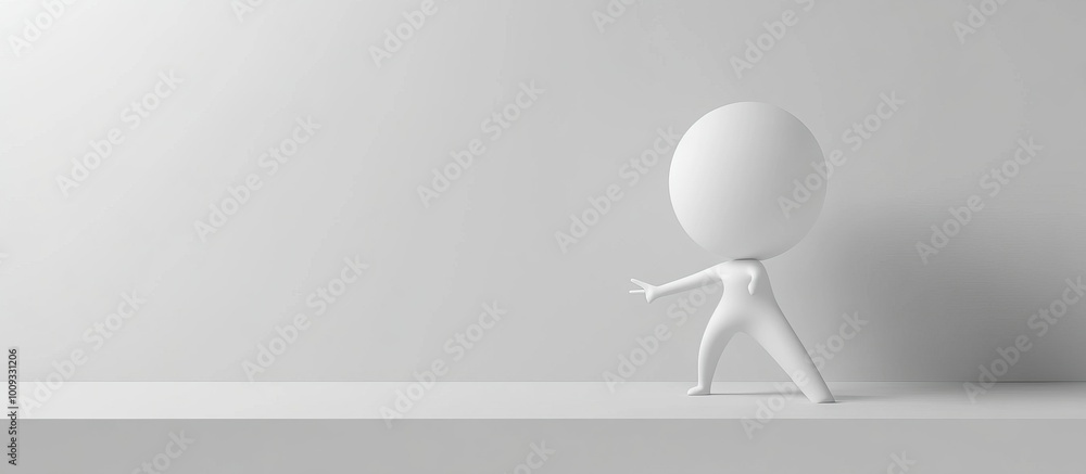 Simple 3D Rendered Figure on White Background Simple 3D Rendered Figure on White Background