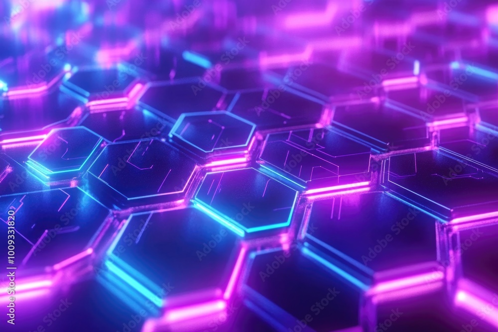 A set of cubes with neon lights providing a futuristic glow A set of cubes with neon lights providing a futuristic glow