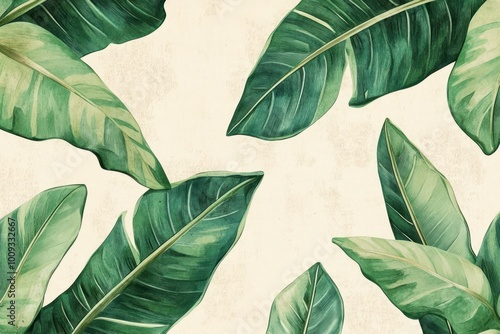 Fototapeta Naklejka Na Ścianę i Meble -  Large green leaves plant leaf vegetation.