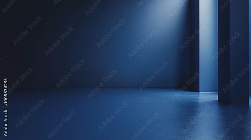 Dark Blue Smooth Floor with Clean Background Light Dark Blue Smooth Floor with Clean Background Light