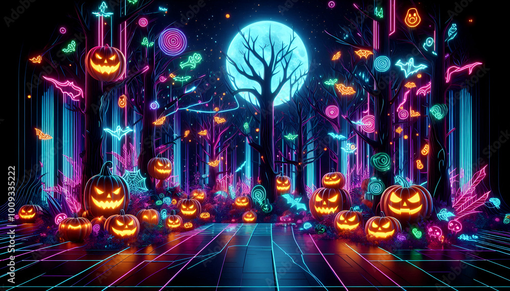 Fototapeta premium Cyberpunk Halloween
