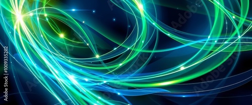 Electric Light Spirals in Sapphire and Emerald for Customizable Digital Covers