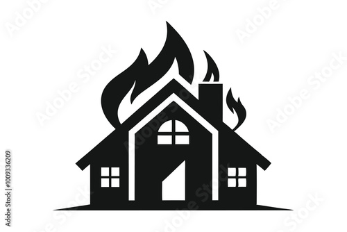 House with fire logo N.eps