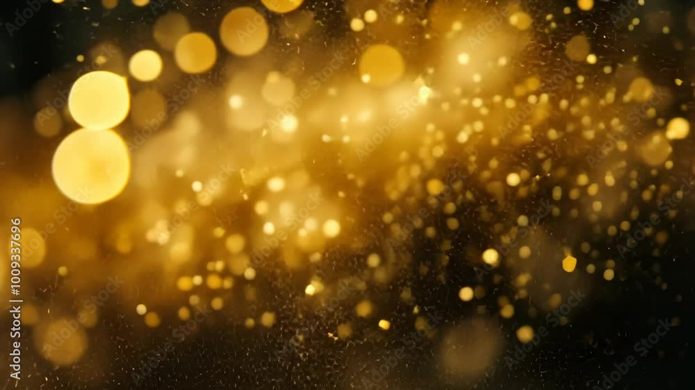 Golden light bokeh with a black background Golden light bokeh with a black background