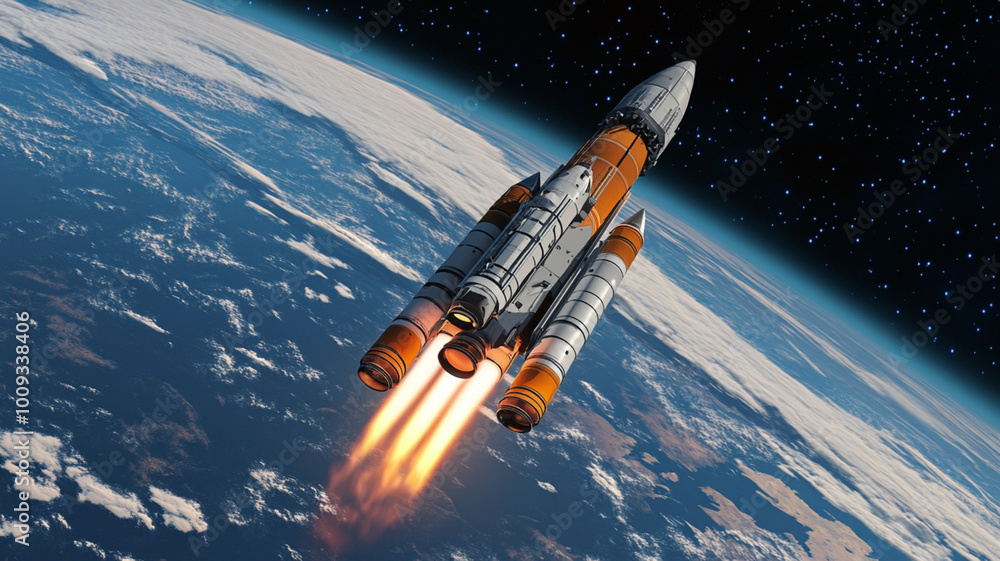 Obraz premium rocket in space