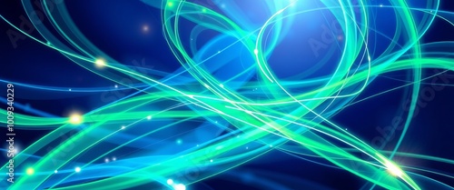 Intricate Light Streams in Emerald and Sapphire for Custom Mobile Backgrounds