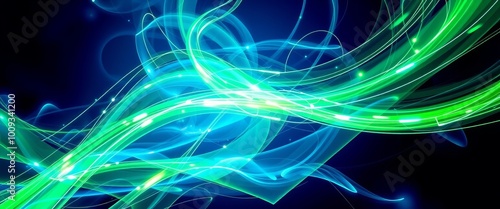 Abstract glowing light streams, futuristic background with electric energy for devices