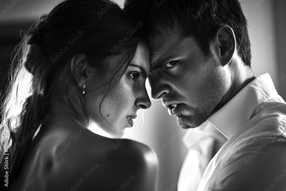 Fototapeta premium A classic photograph of two people embracing each other in monochrome