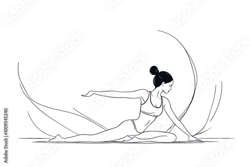 Woman Practicing Yoga Outdoors in a Relaxed Pose