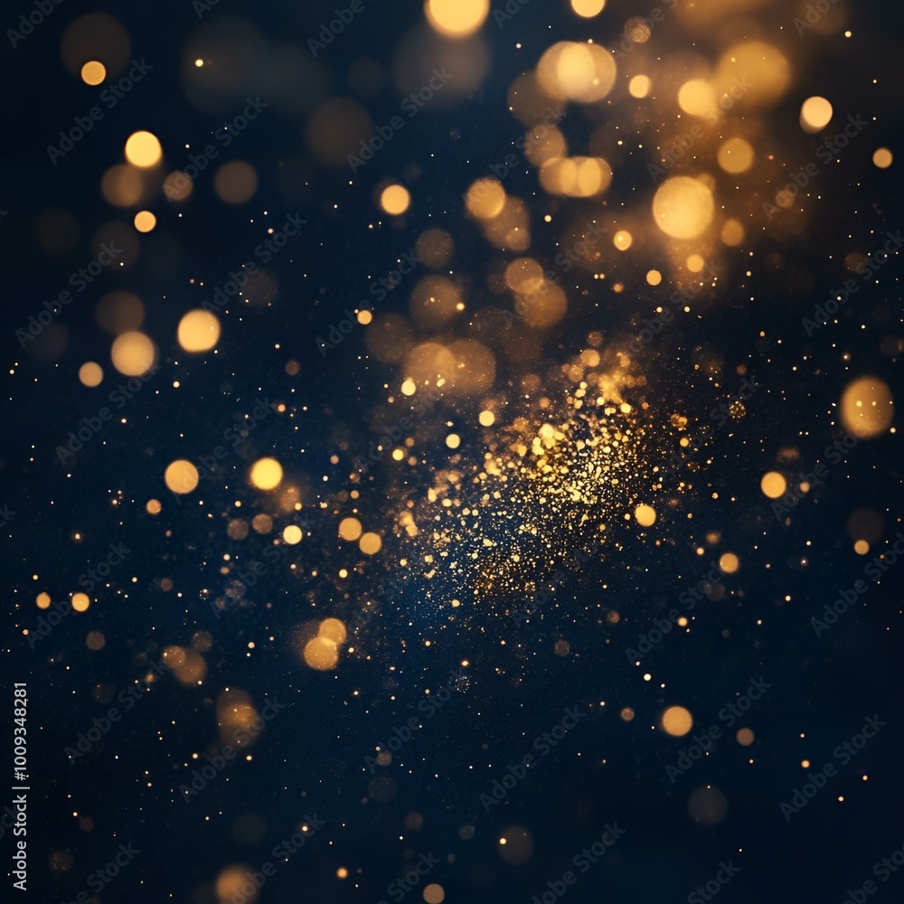 Abstract Festive Background with Golden and Blue Bokeh Lights Creating a Magical and Dreamy Atmosphere for Celebrations and Special Occasions. Abstract Festive Background with Golden and Blue Bokeh Lights Creating a Magical and Dreamy Atmosphere for Celebrations and Special Occasions.