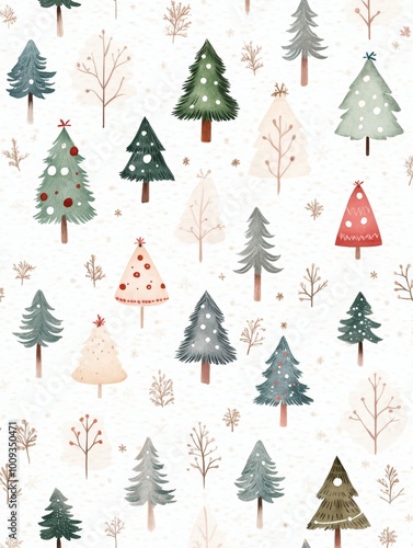 Christmas New Year hand drawn background. Xmas pattern texture