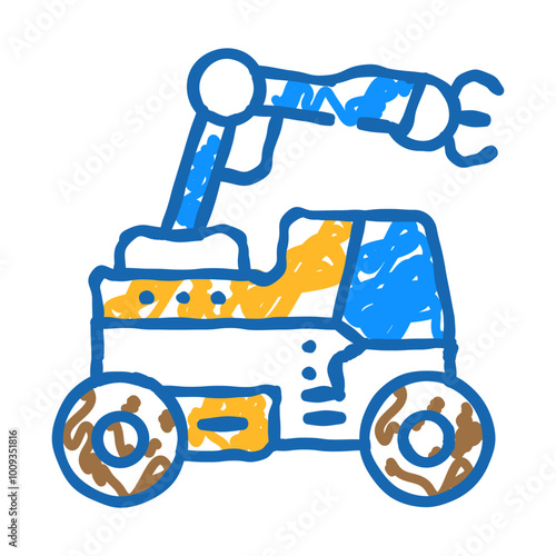 mobile robot autonomous delivery doodle icon sketch vector. mobile robot autonomous delivery sign. isolated symbol illustration