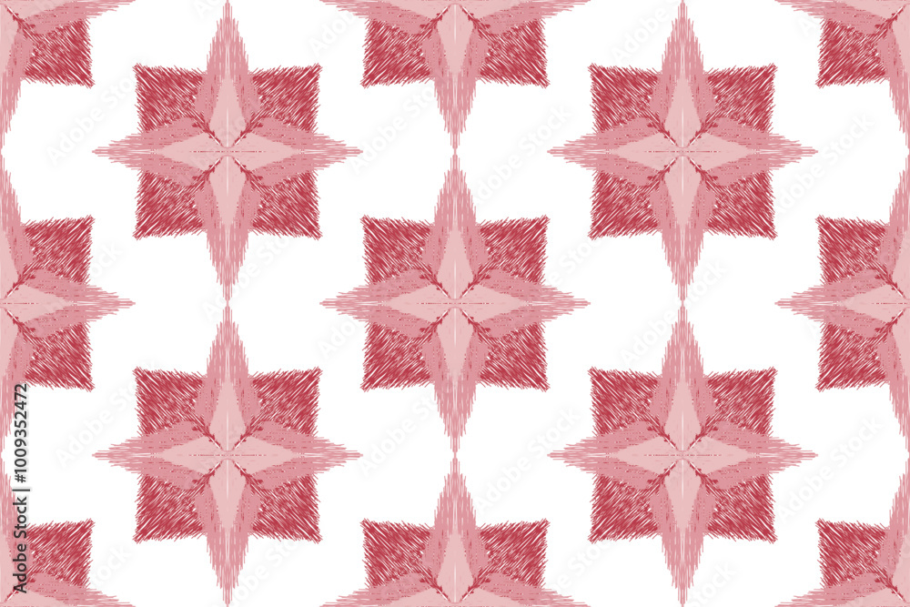 Ikat pink Abstract Ethnic Art, Seamless Pattern in Tribal, Folk Embroidery, and Mexican Style, Aztec Geometric Ornament Print, Design for Carpet, Wallpaper, Wrapping, Fabric, Clothing Ikat pink Abstract Ethnic Art, Seamless Pattern in Tribal, Folk Embroidery, and Mexican Style, Aztec Geometric Ornament Print, Design for Carpet, Wallpaper, Wrapping, Fabric, Clothing